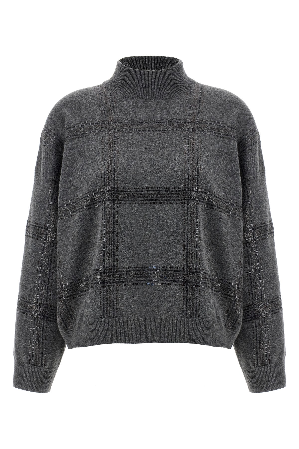 Brunello Cucinelli Turtle-neck Sweater Sweaters And Cardigans Gray In Gray