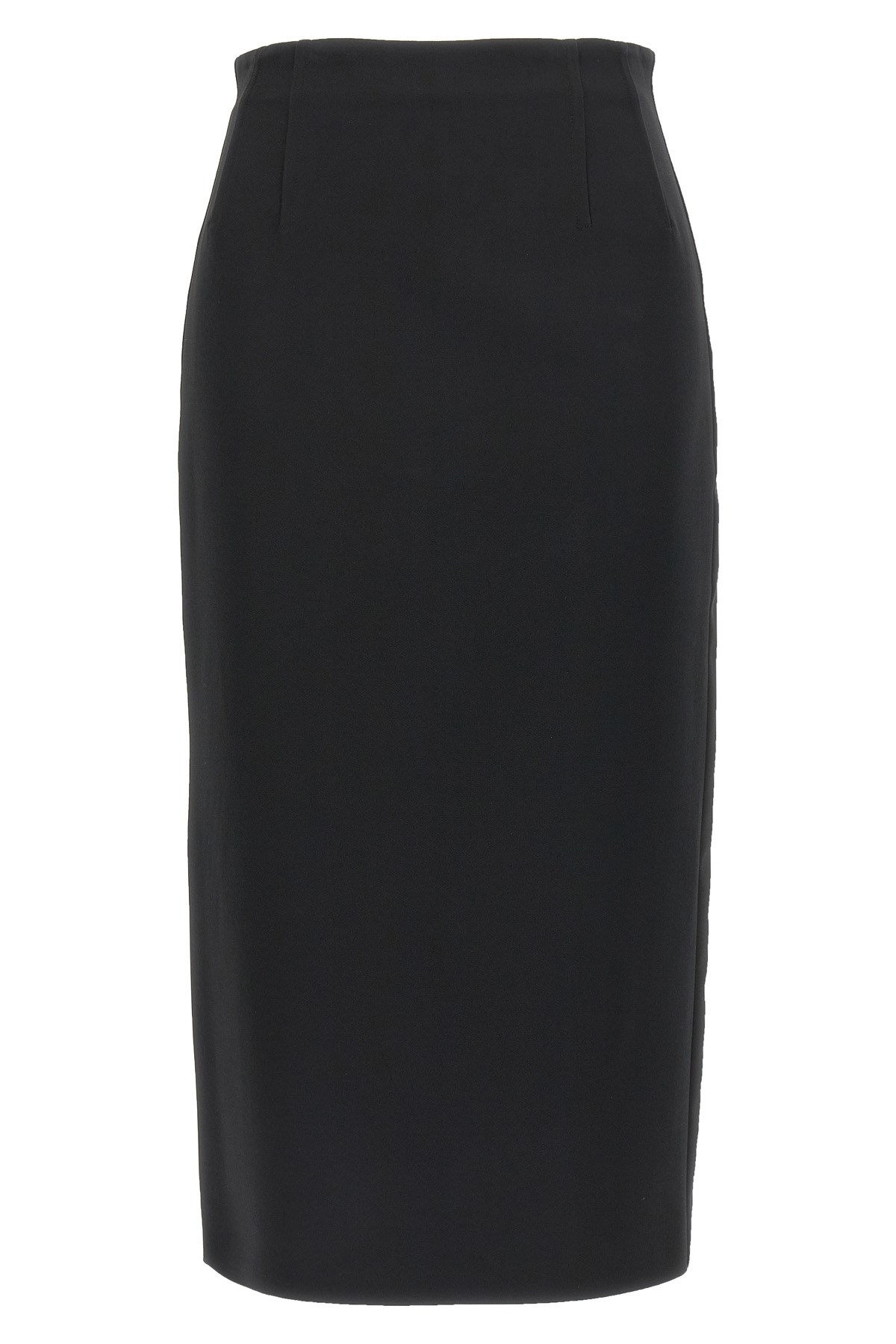 Max Mara Tailored Midi Skirt In Smooth Triacetate In Black