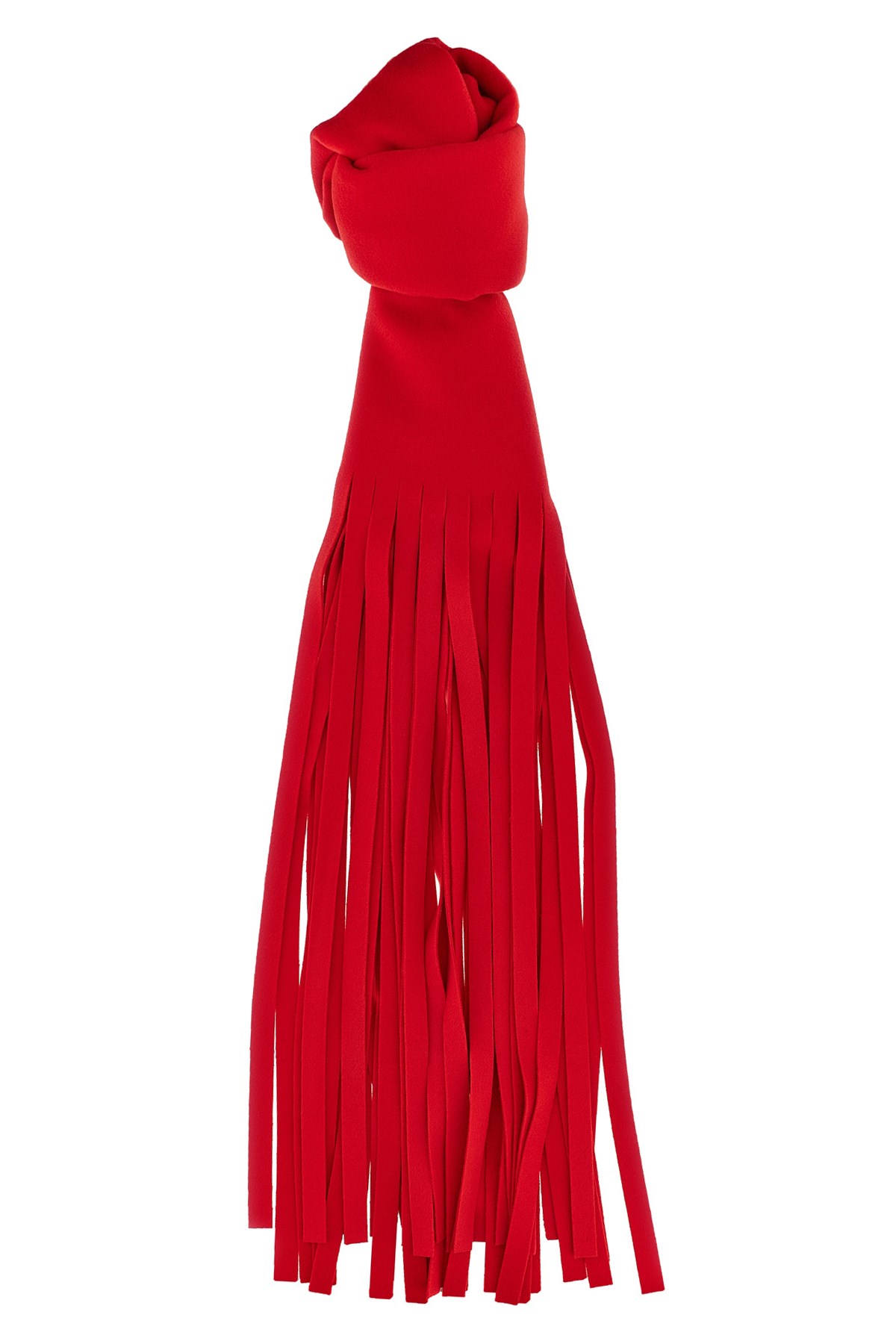 Sportmax Red Wool Scarf With Fringes In Red