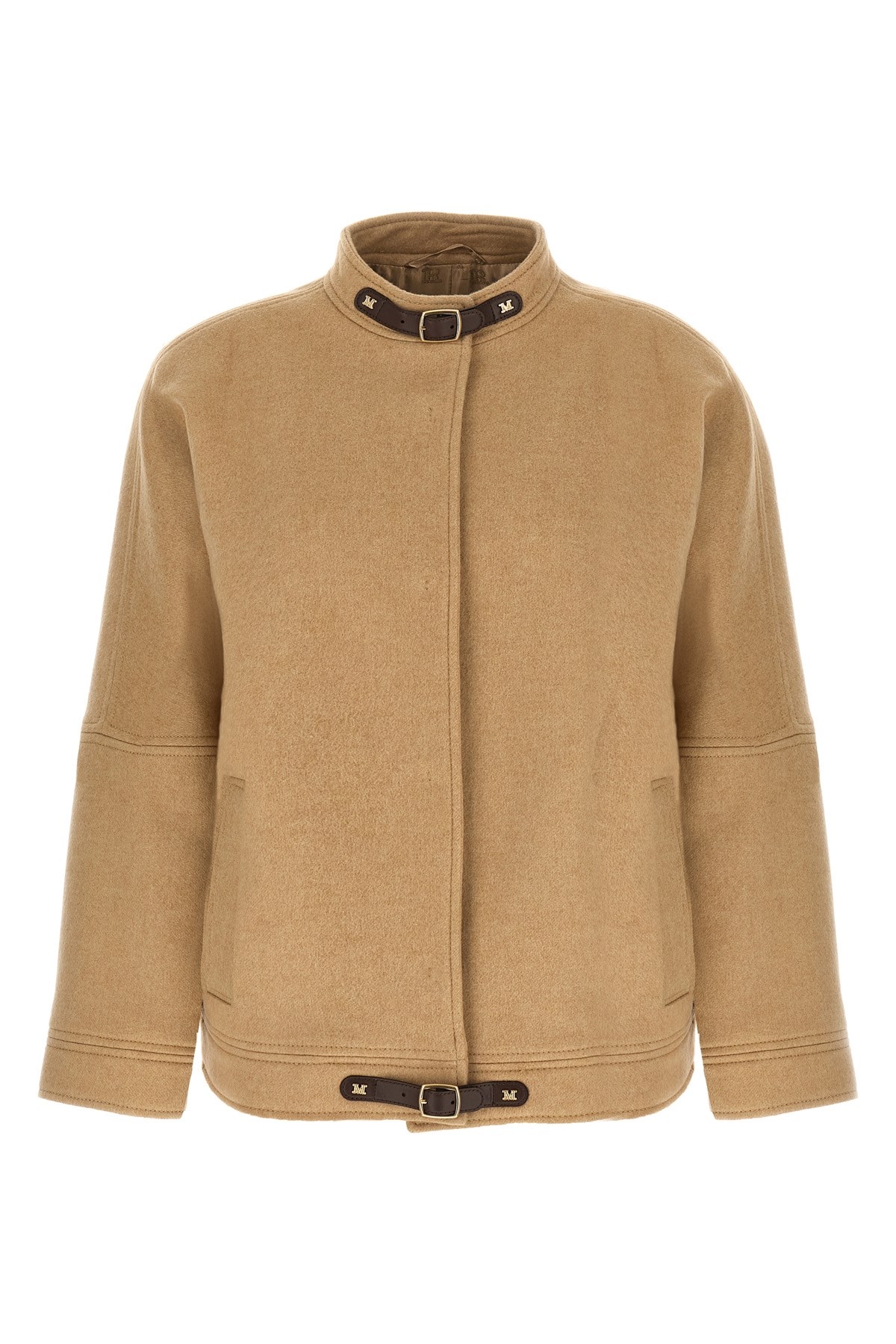 Max Mara 'fascia' Bomber Jacket In Sand