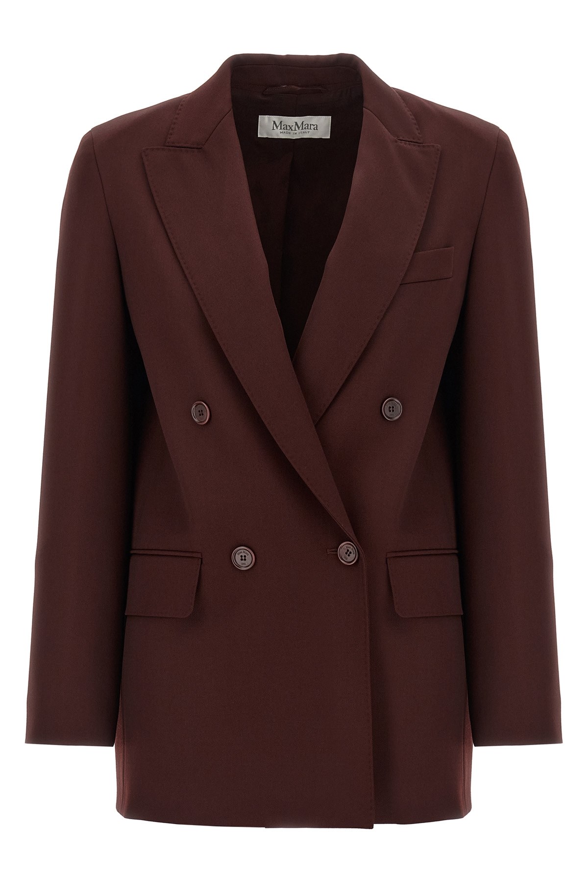 Max Mara Double-breasted Wool Blazer Jackets Bordeaux In Brown