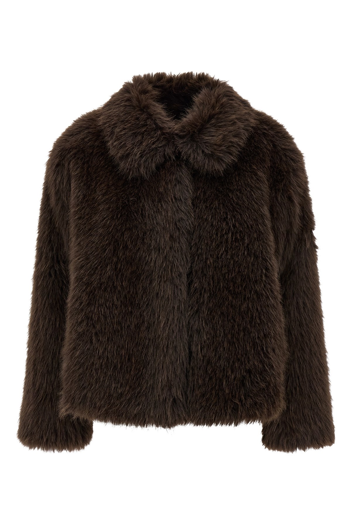 Weekend Max Mara Brenta Faux-fur Coat In Brown