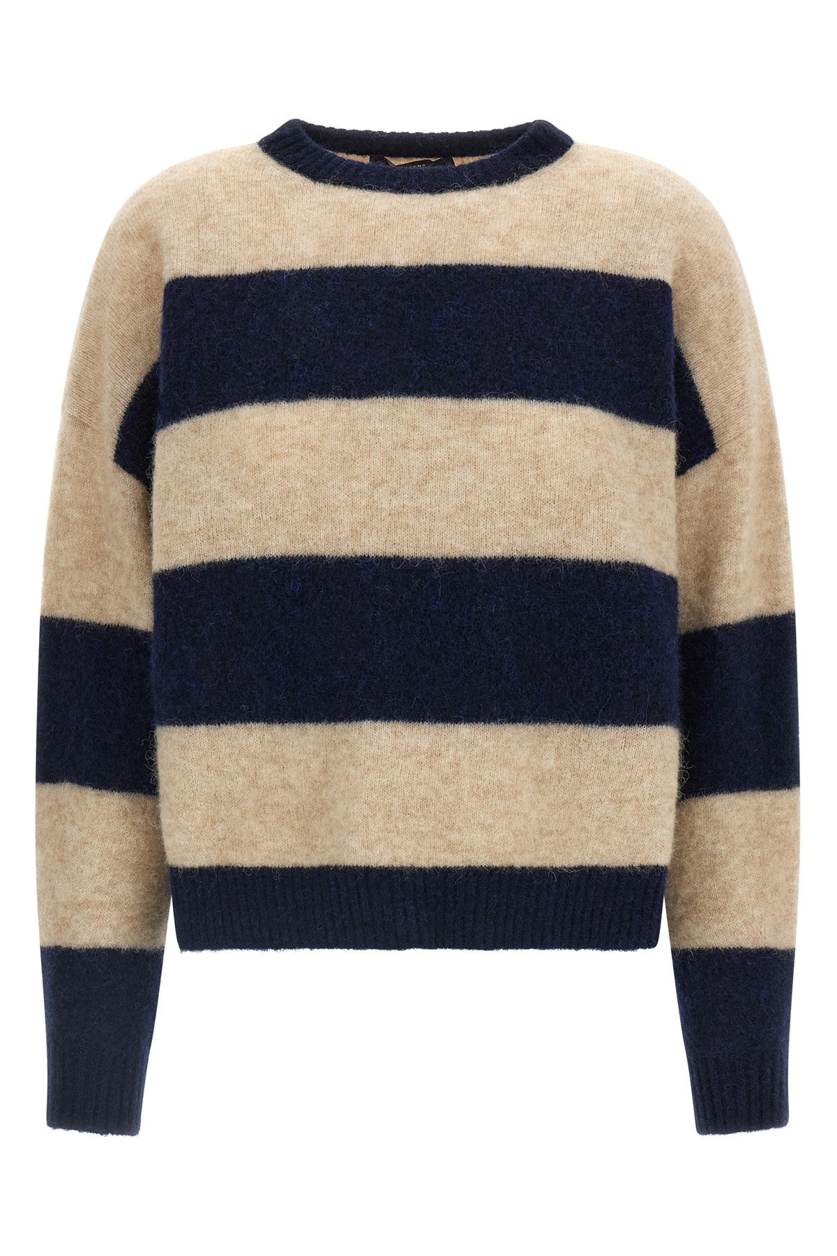 Weekend Max Mara Striped Long Sleeve Crew Neck Sweater In Multi