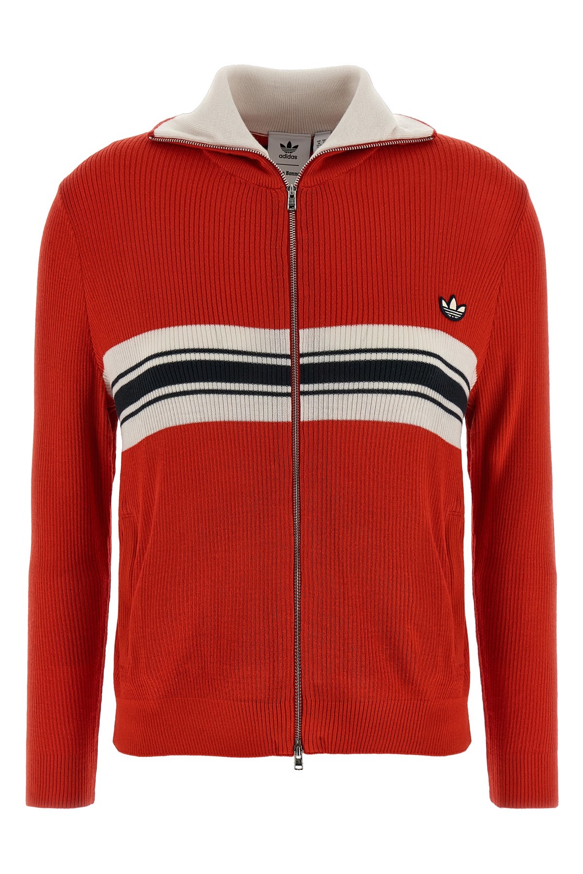 Adidas Originals X Wales Bonner Embroidered-logo Cardigan In Red
