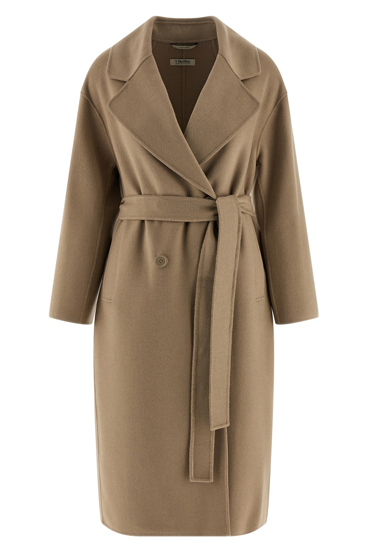 Max Mara Heller Belted Double-breasted Coat In Brown