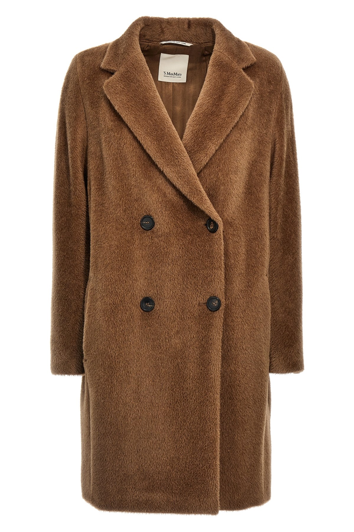 Max Mara Wool And Alpaca Midi Coat In Brown