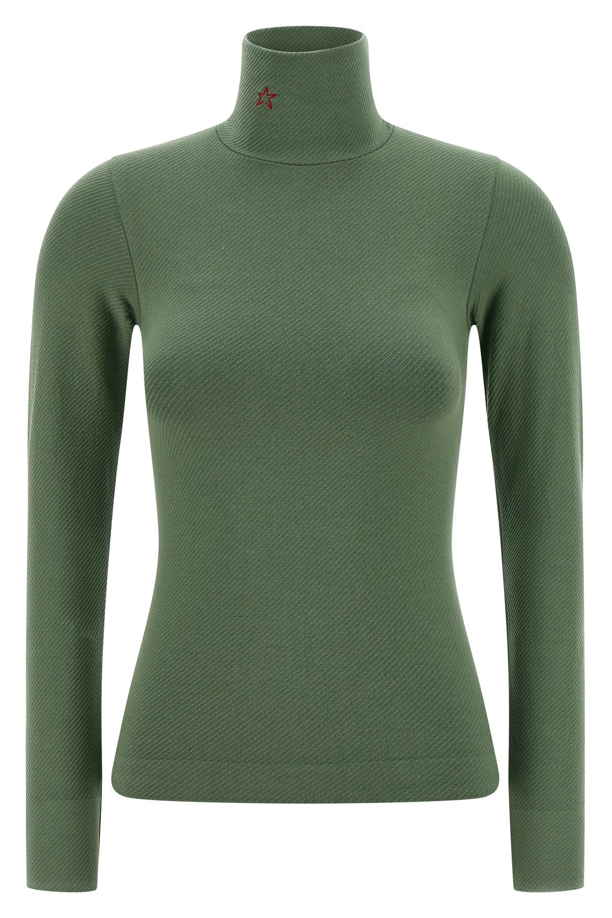 Perfect Moment Thermal Long Sleeve Turtleneck Top In Green