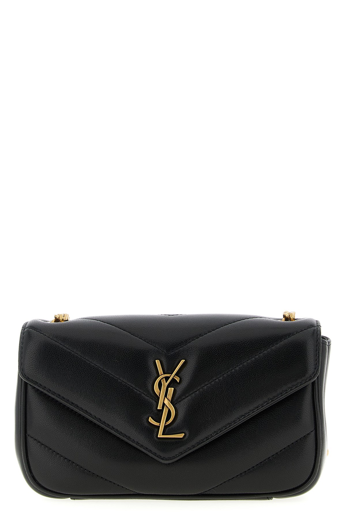 Saint Laurent Loulou Mini Crossbody Bag In Black