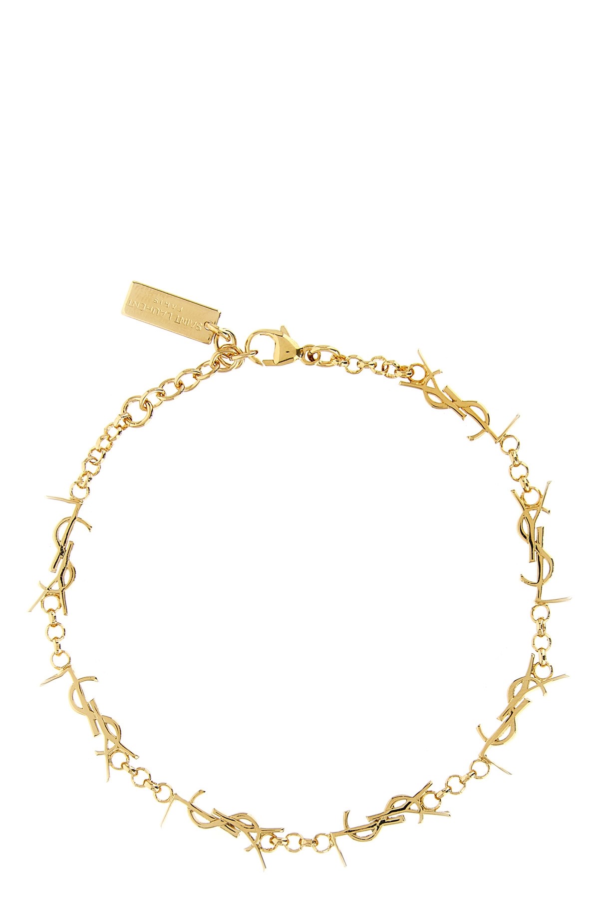 Saint Laurent 'cassandre' Multi-charm Bracelet In Gold