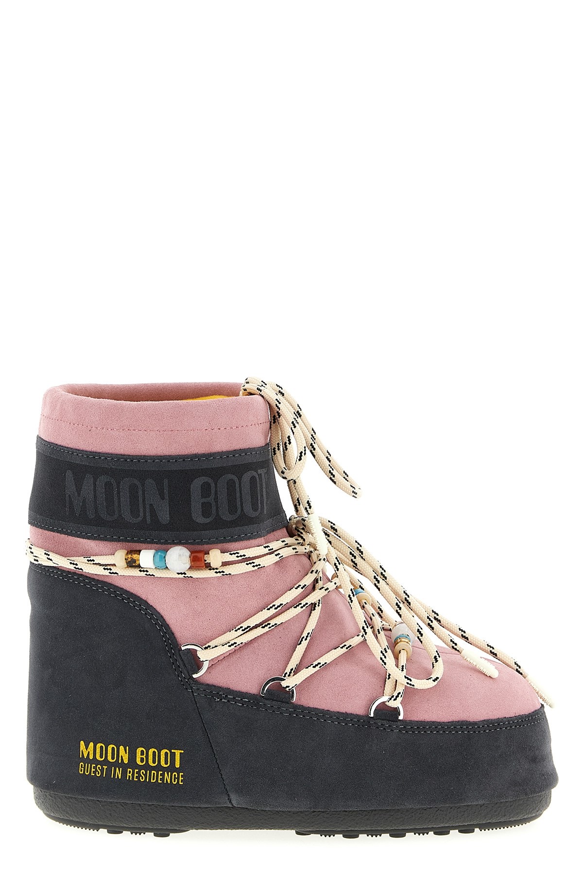 Moon Boot Two-tone Suede S X Guest In Residence Icon Low Ankle Boots In Pink