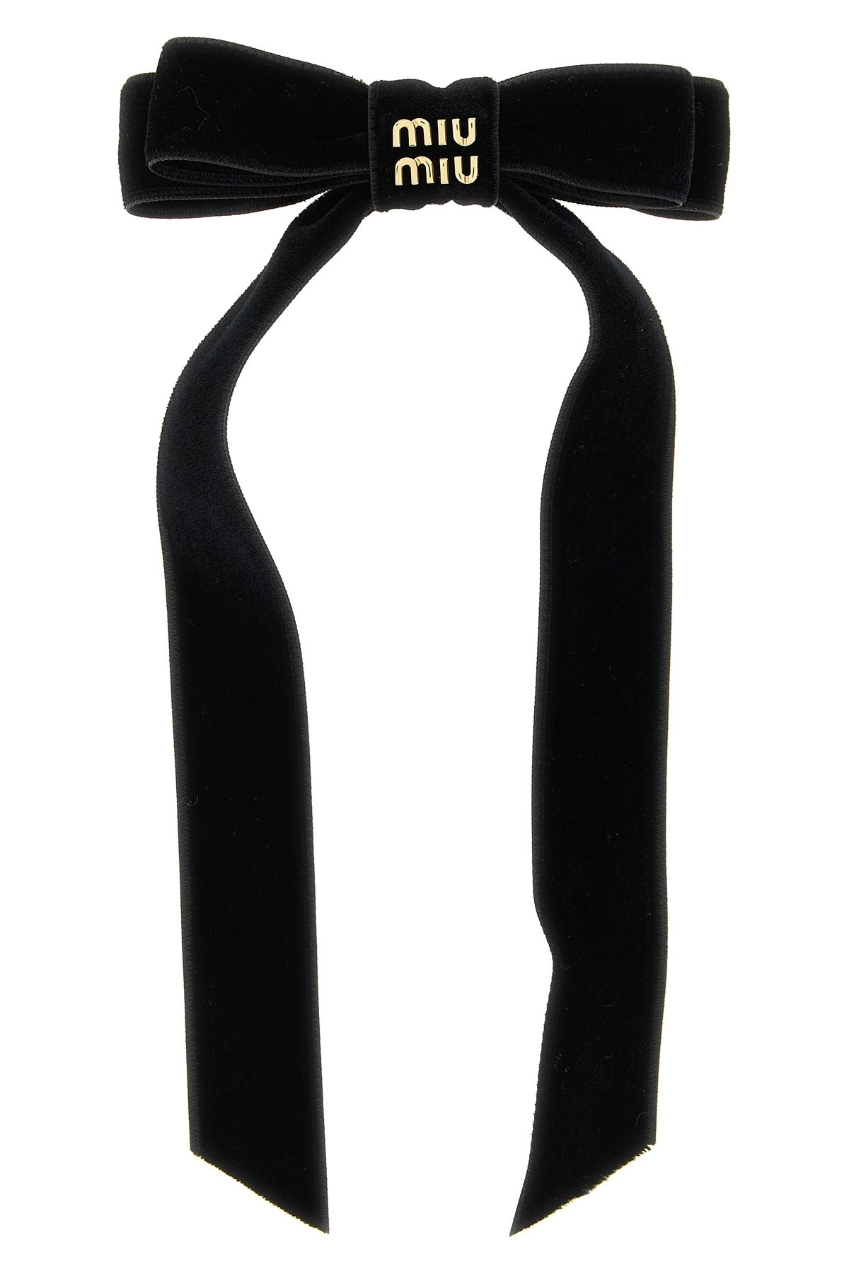 Miu Miu Velvet Hair Clip With Brass Logo Detail - NWT Miu Miu Velvet Hair Clip | Saks Fifth Avenue main image 2
