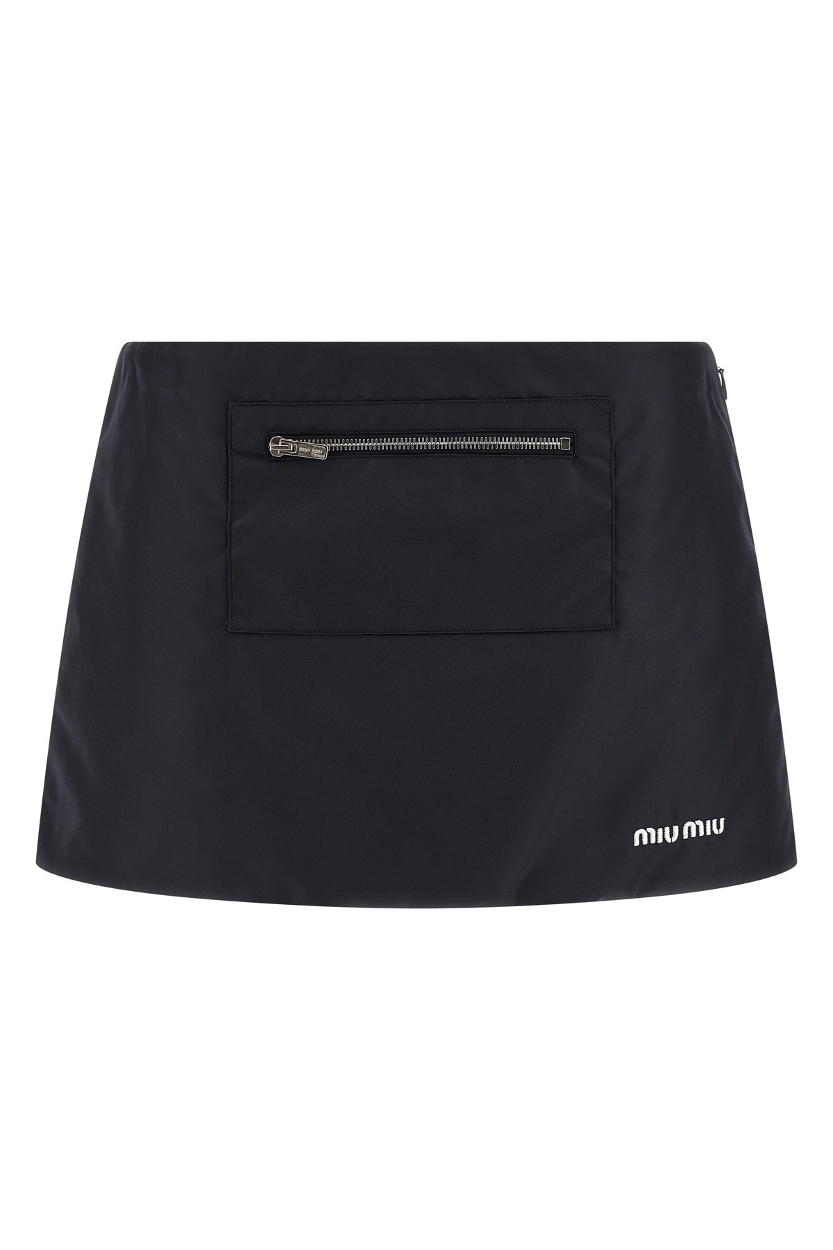 Miu Miu Nylon And Fleece Skirt In Blue