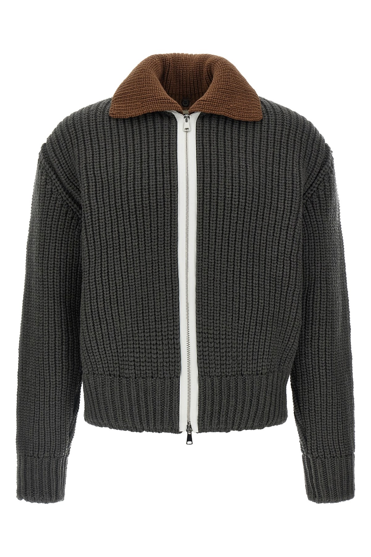 Namacheko High Collar Long Sleeve Cardigan In Green