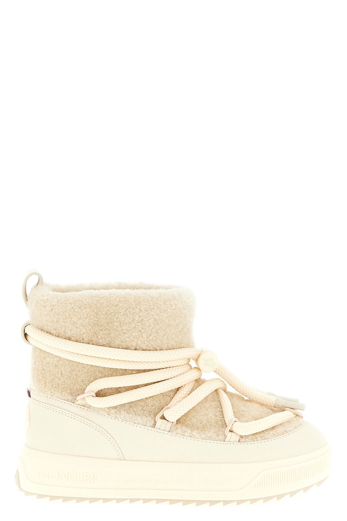 Moncler Altive Teddy Snow Boots In Animal Print