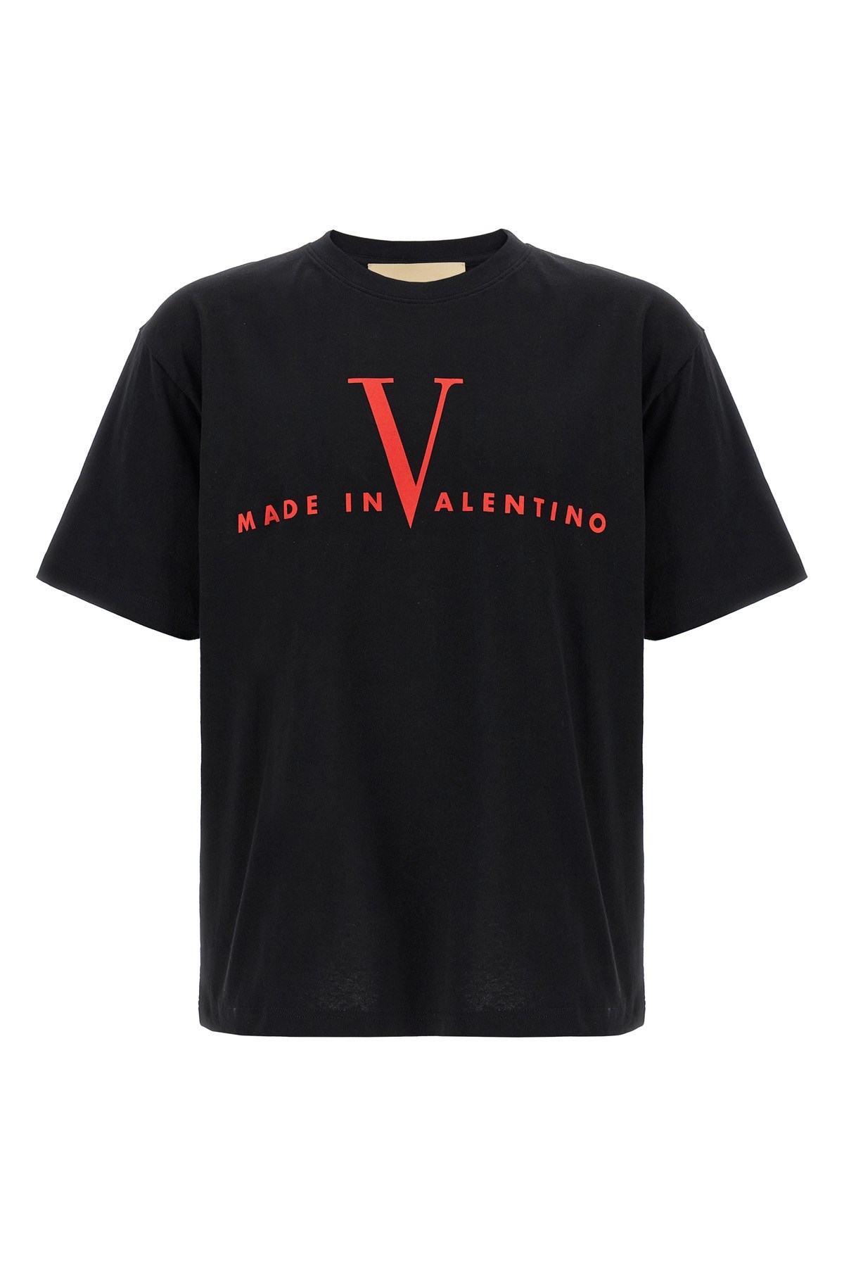 Valentino Crew Neck Short Sleeve T-shirt Design In Black