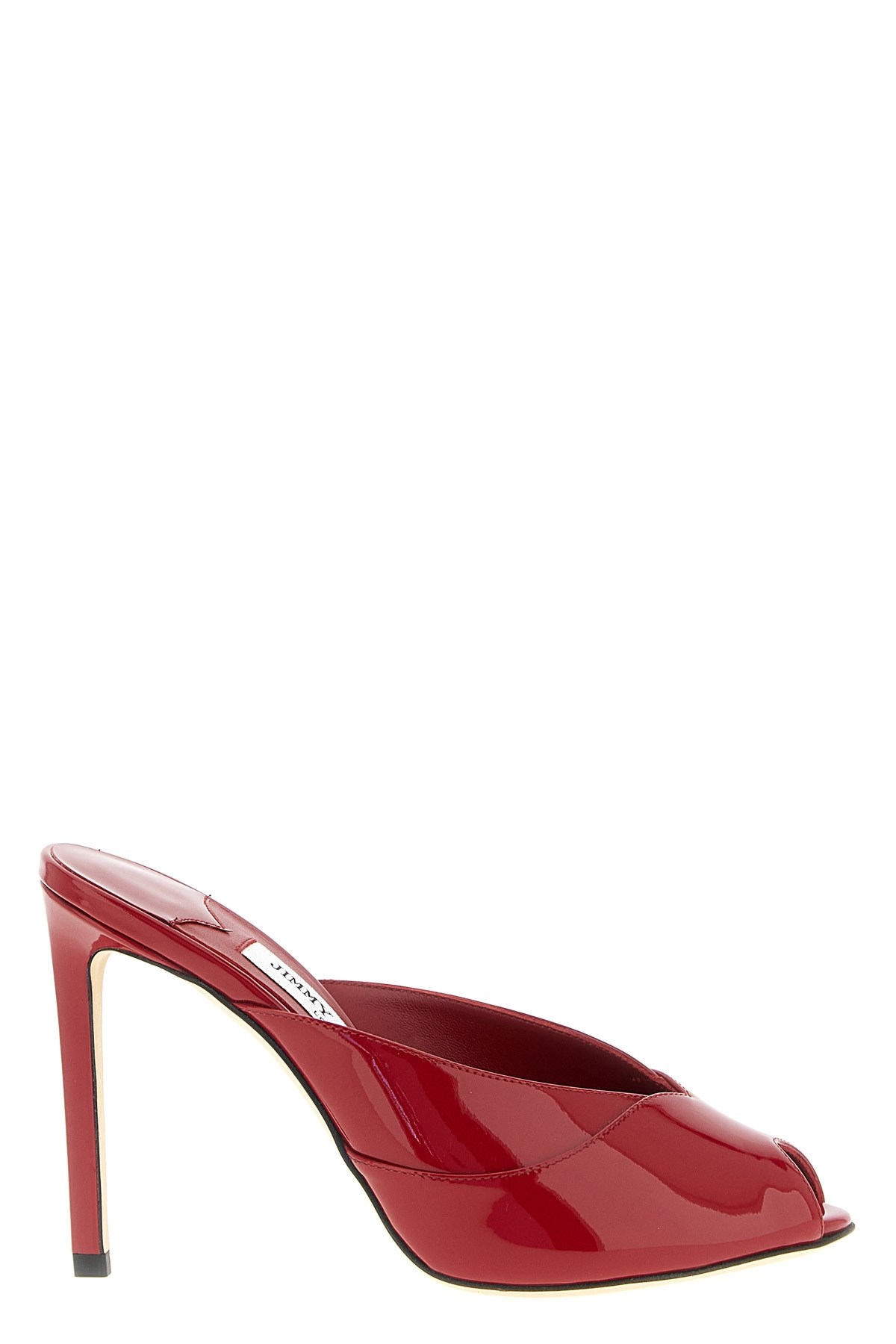 Jimmy Choo Brigitte 100mm Patent Leather Mule Pumps In Red