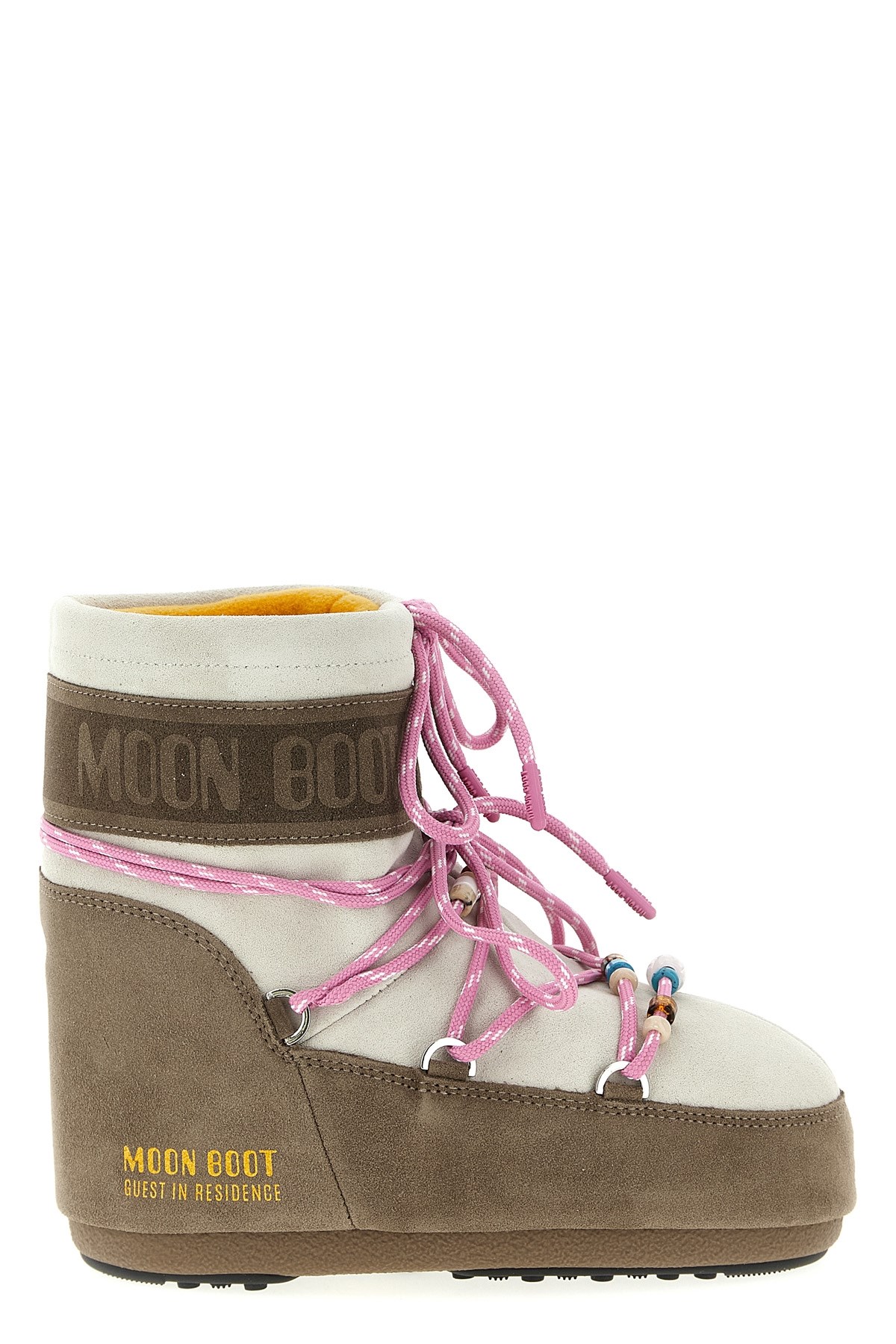 Moon Boot Two-tone Suede S X Guest In Residence Icon Low Ankle Boots In Animal Print