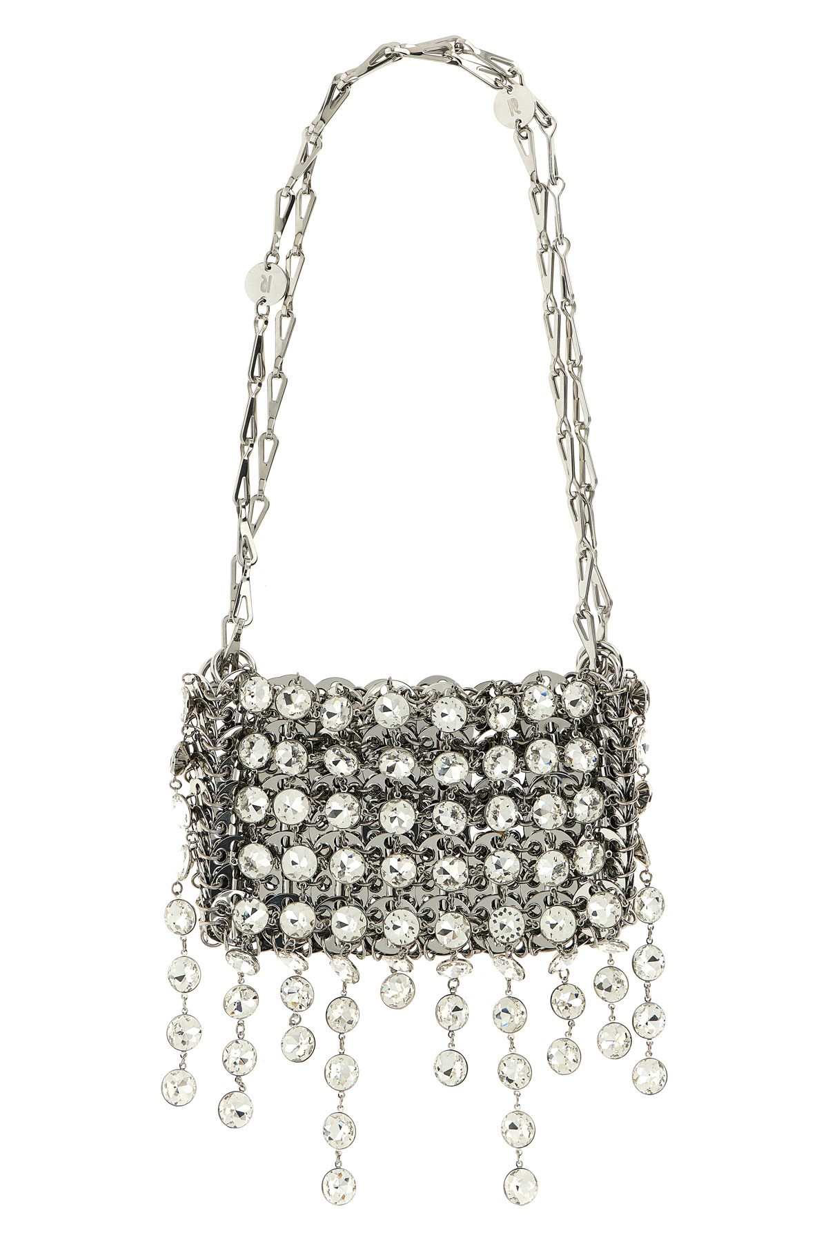 Rabanne 1969 Strass Nano Shoulder Bags Silver In Silver