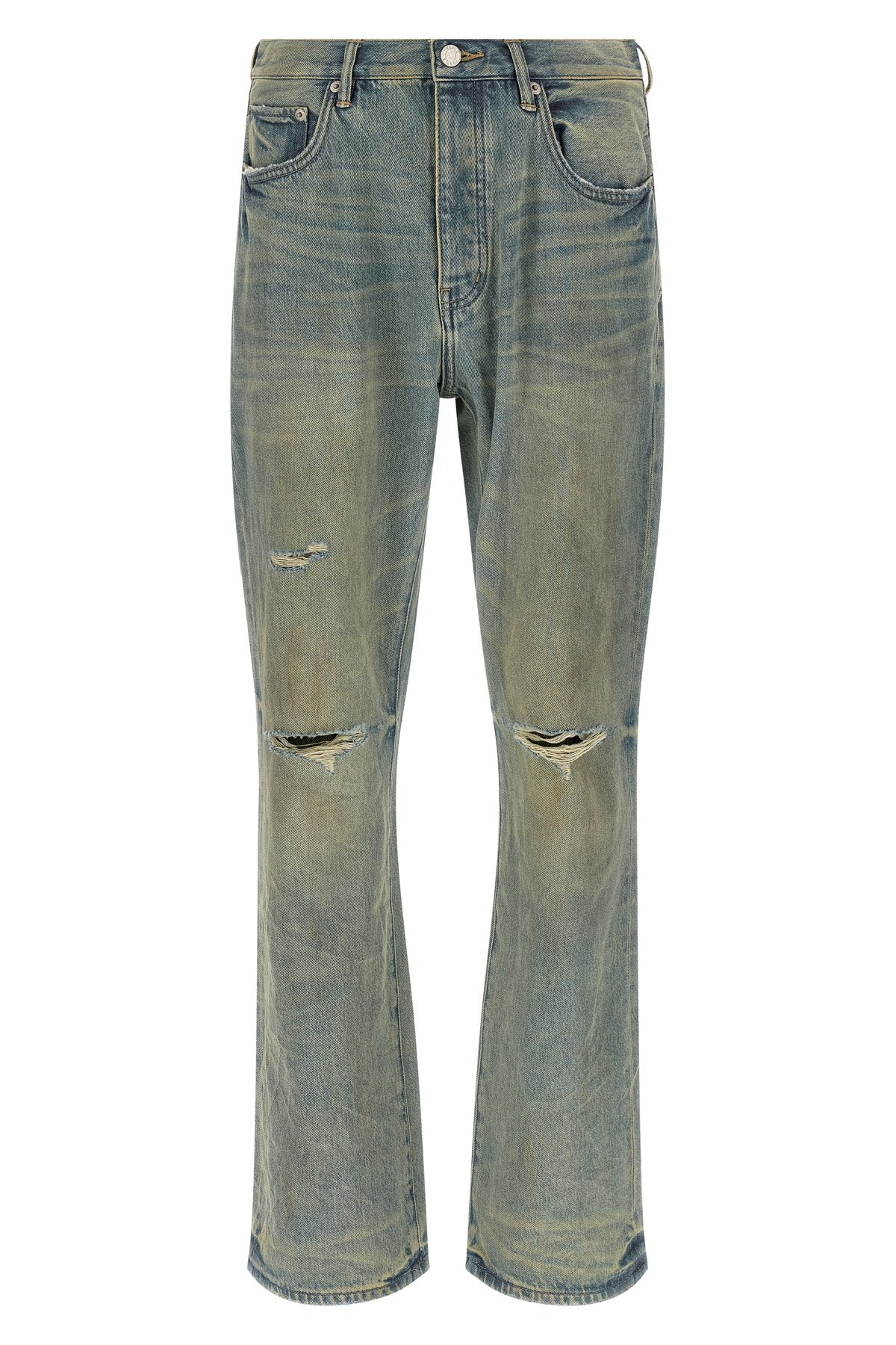 Purple 'p026 Dirty Fade Rip Boot' Jeans In Blue