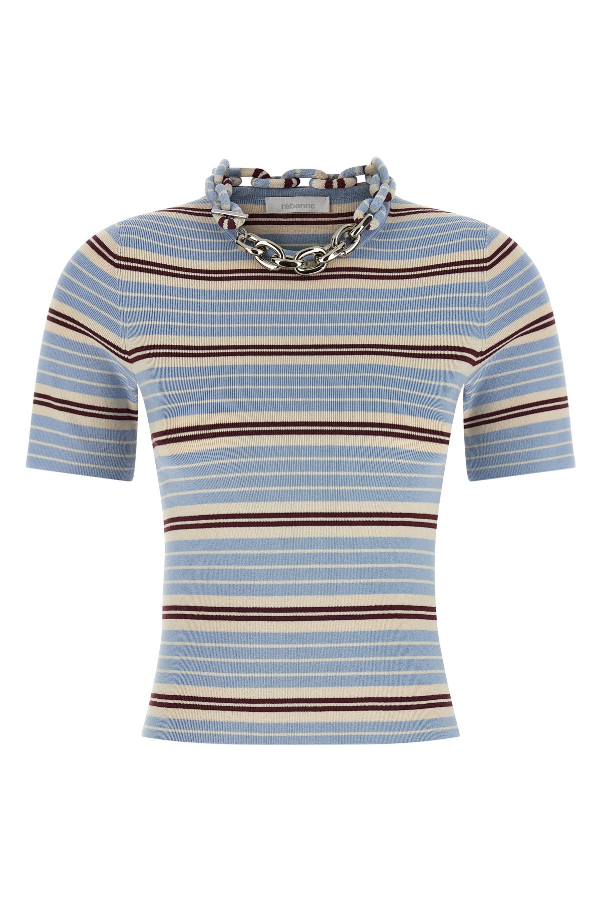 Rabanne Chain T-shirt Light Blue In Multi
