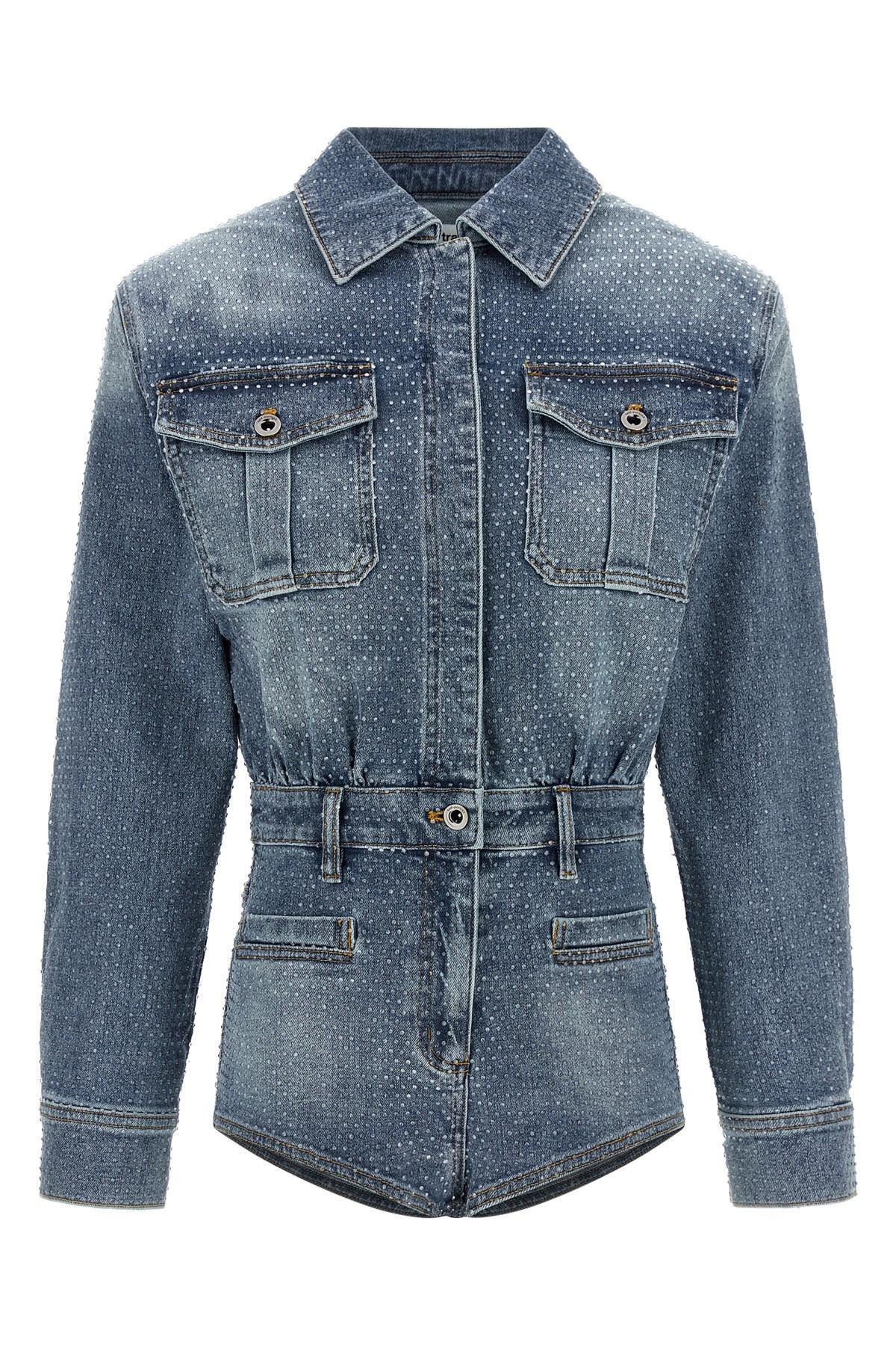 Self-portrait Rhinestone Denim Jewelry Blue In Blue