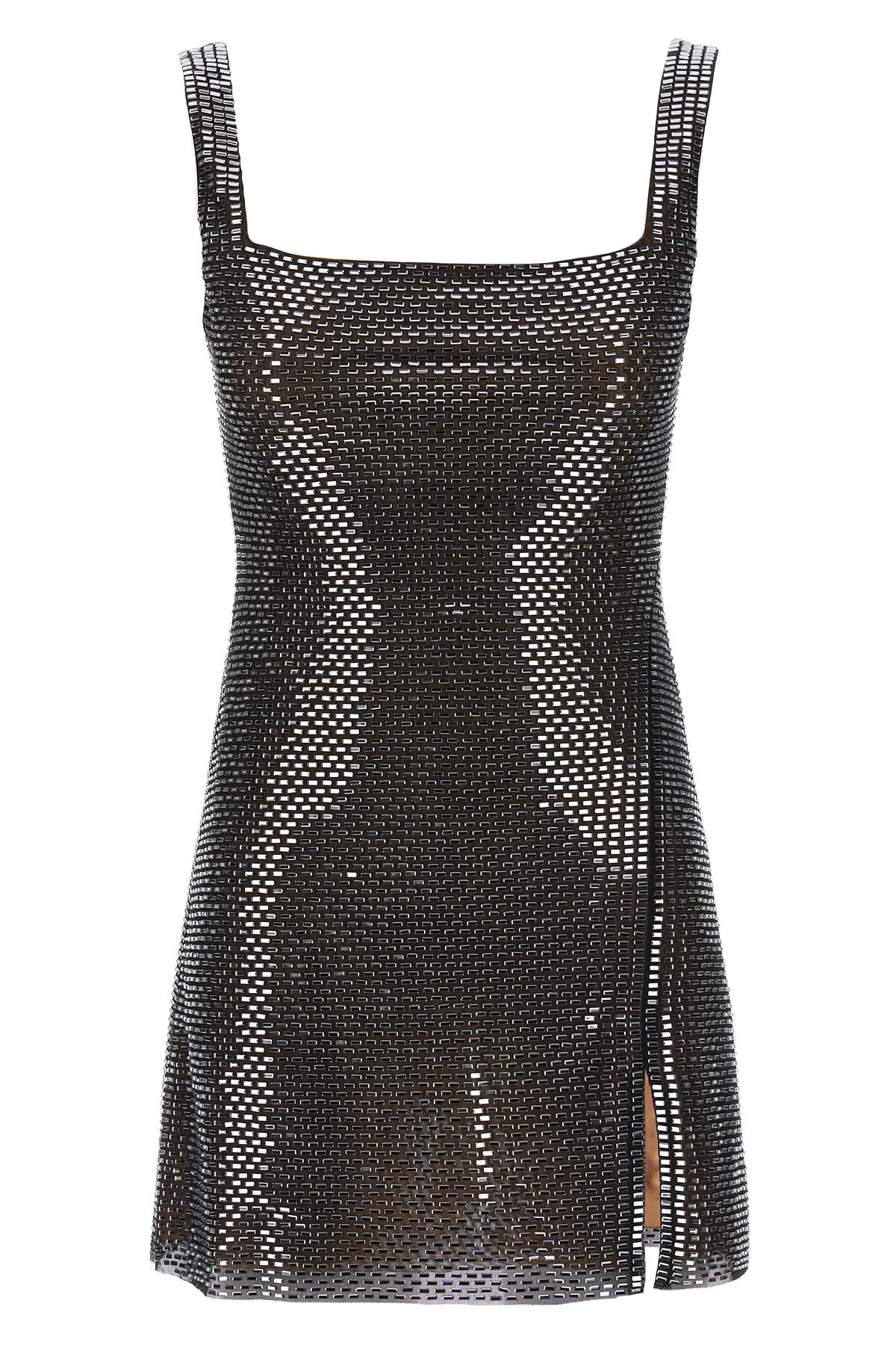 'Gunmetal Rhinestone Mesh Mini' Dress - Size 12 UK