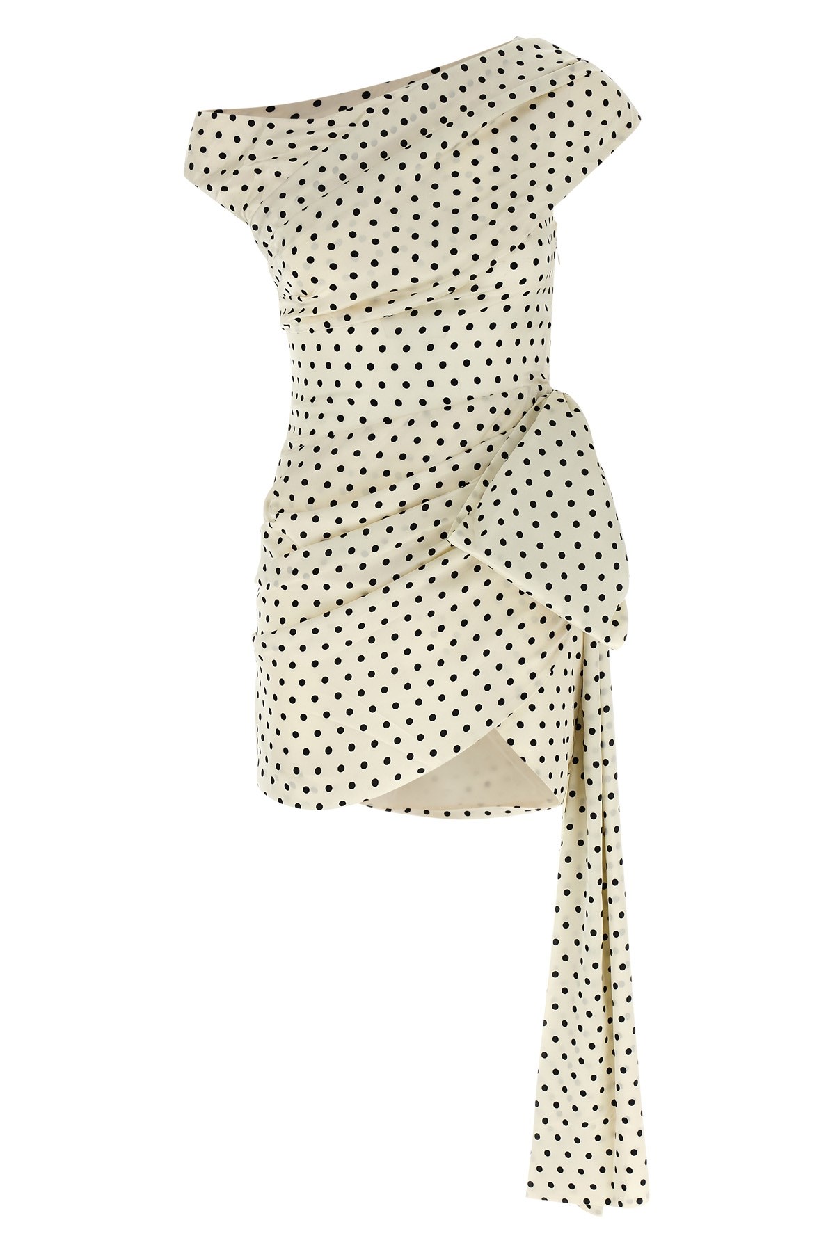 'Polka Dot Satin Tie Side Mini' Dress - Size 10 UK