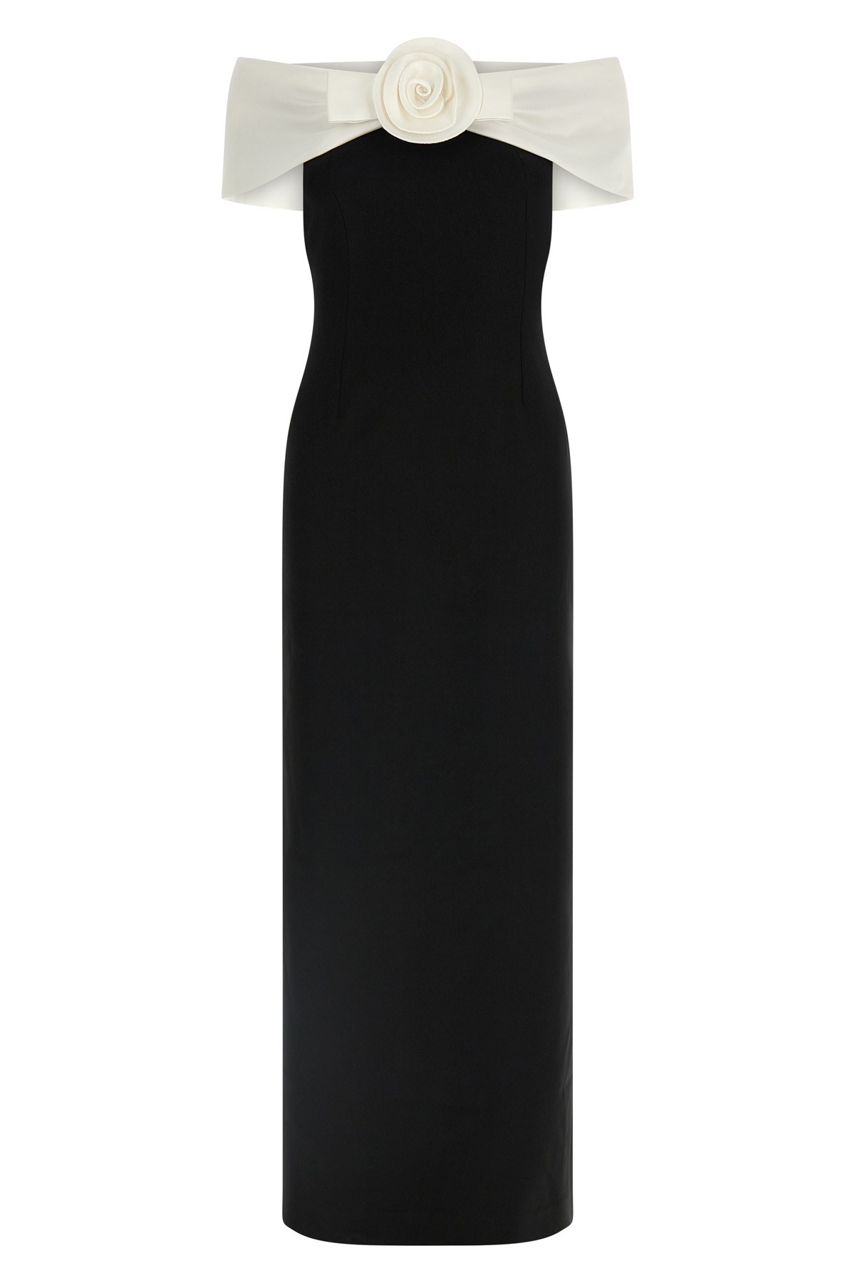 Self-portrait Flower Datail Maxi Dress In Black