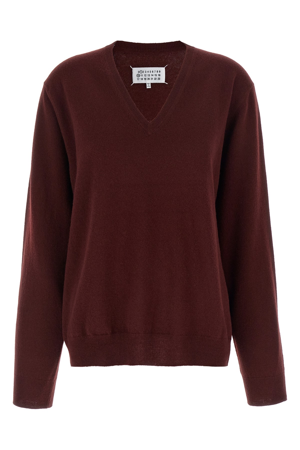 Maison Margiela Four Stitches Knitwear V Neck Sweater In Red