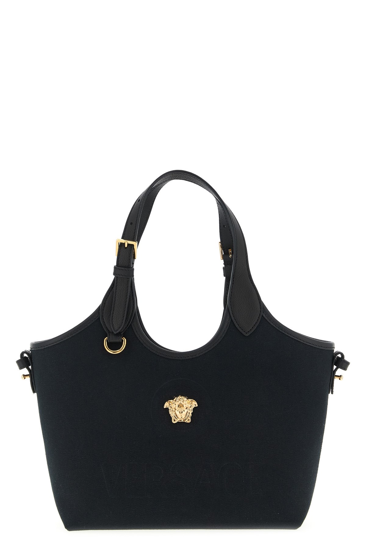 Versace La Medusa Mini Shopping Bag In Black