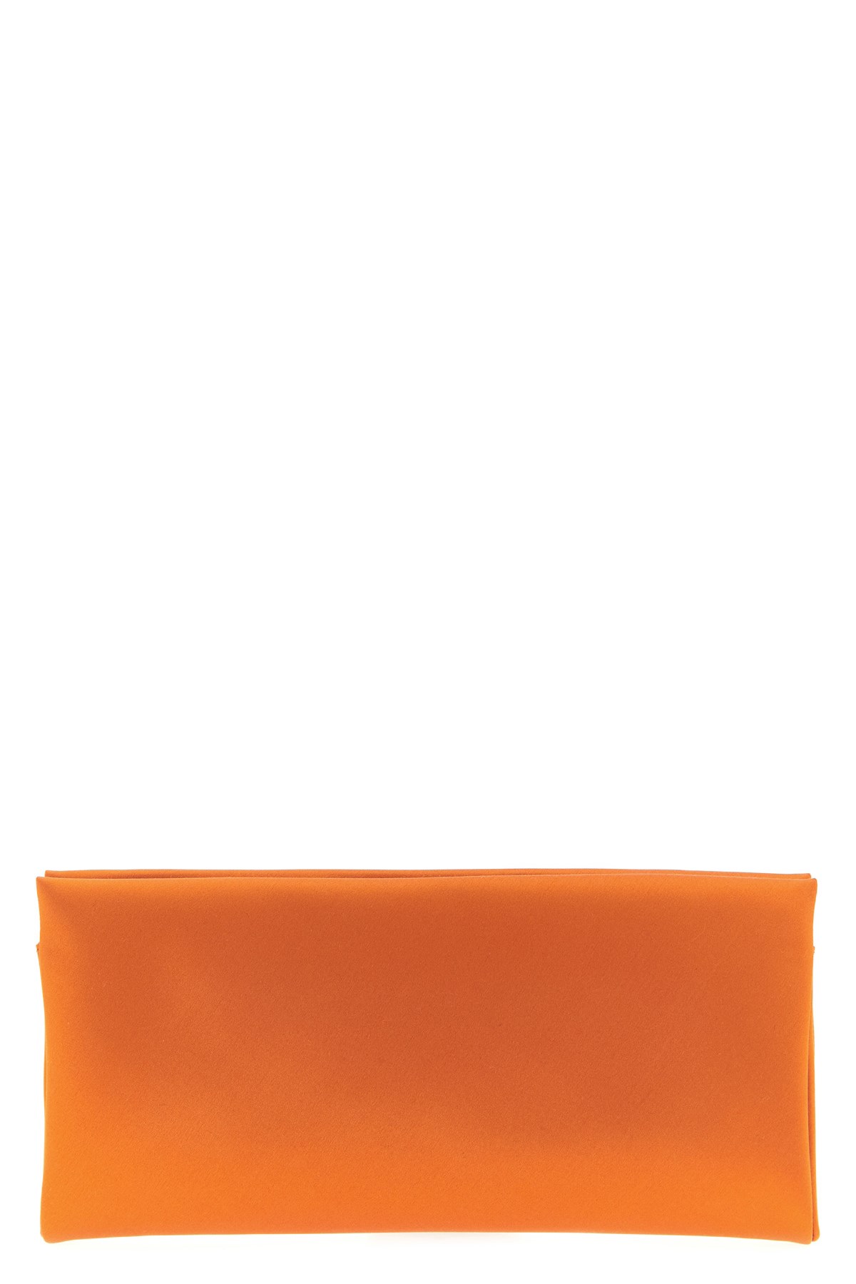 Saint Laurent Rectangular Clutch Featuring Chain Detail In Orange
