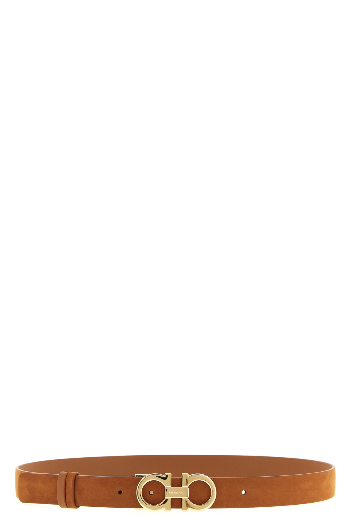 Ferragamo Gancini Reversible Belt Adjustable Length In Brown