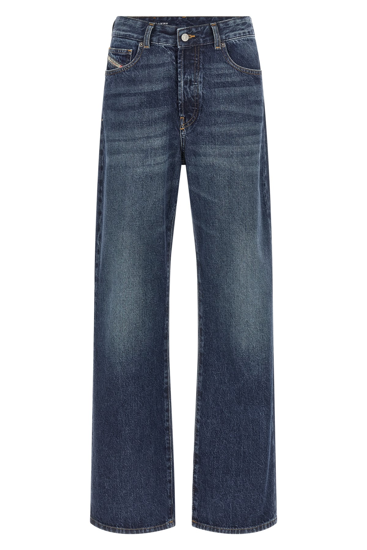 Diesel Sent Denim Trousers Contrast Stitching In Blue