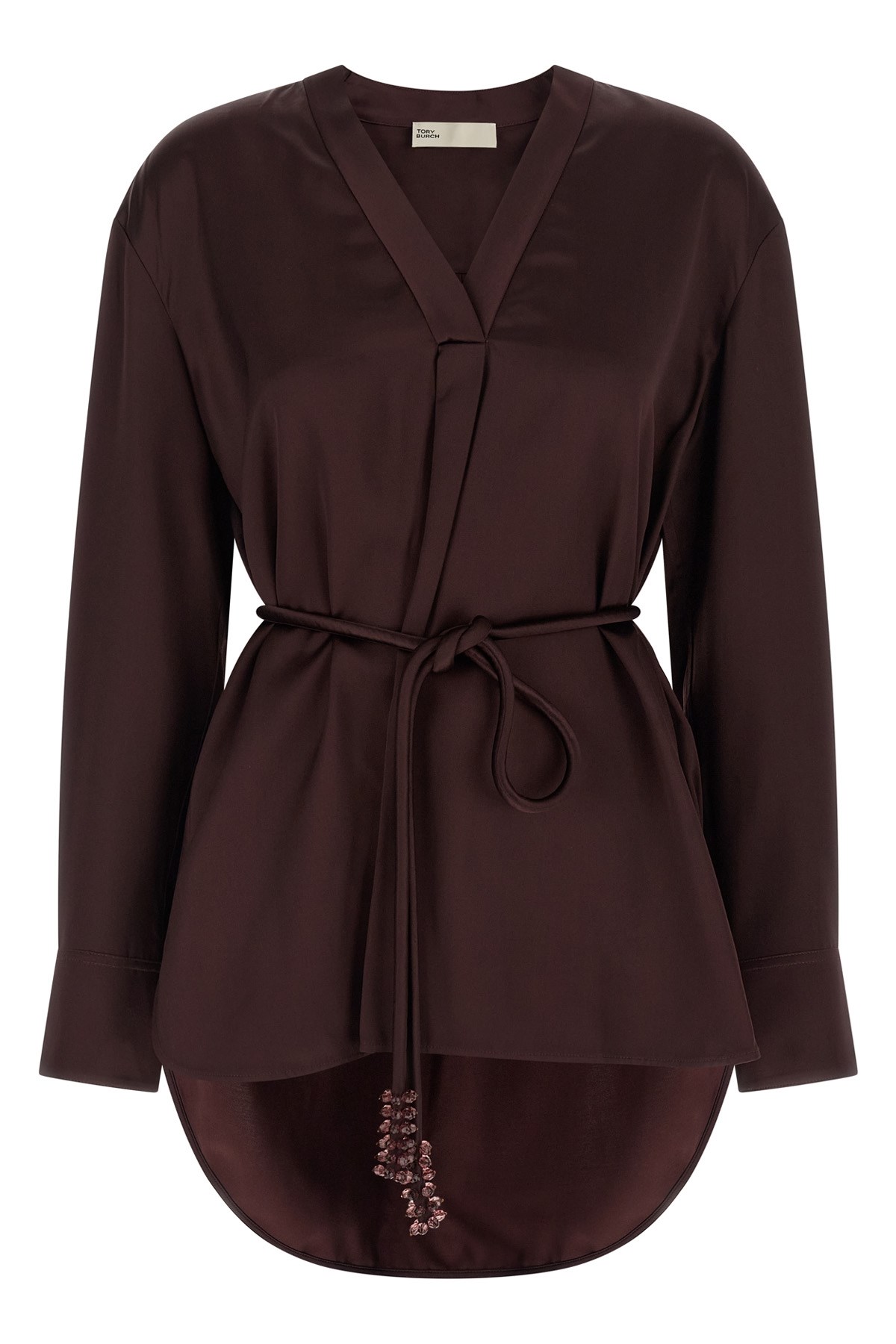 Tory Burch Satin Blouse Shirt And Blouse Bordeaux In Brown