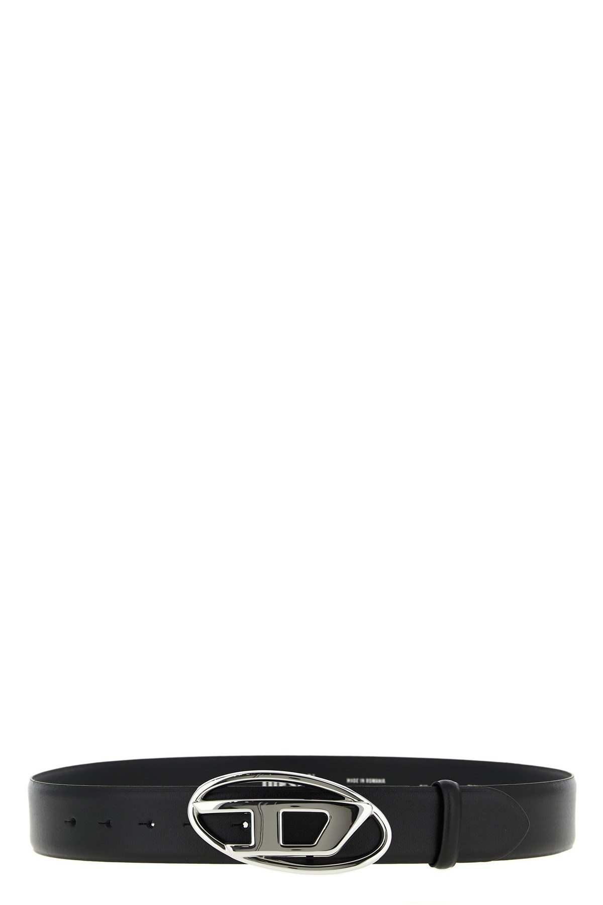 Diesel 4cm D Leather Buckle Belt In Black