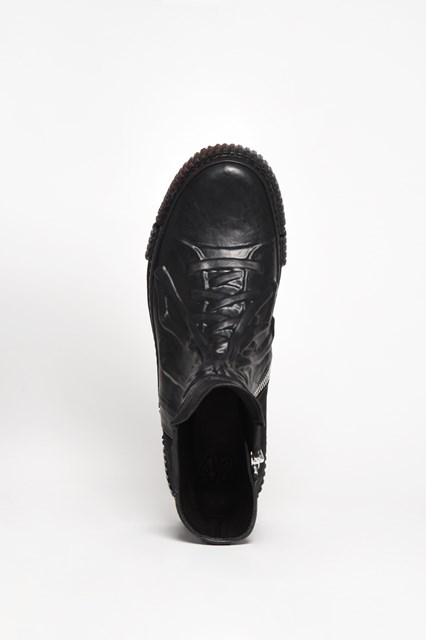 Rubber covered high-top sneakes