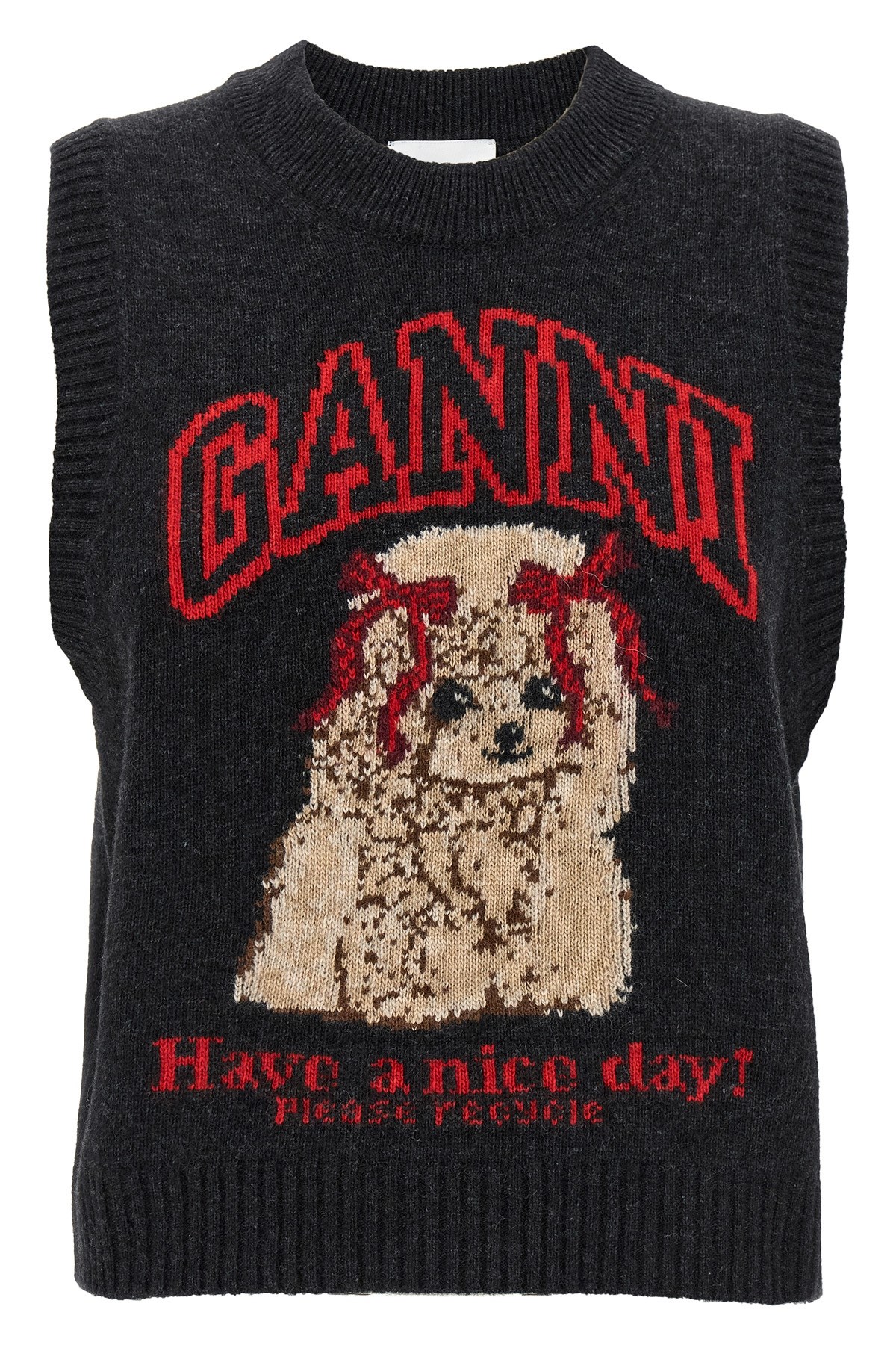 Ganni 'dog' Vest In Black