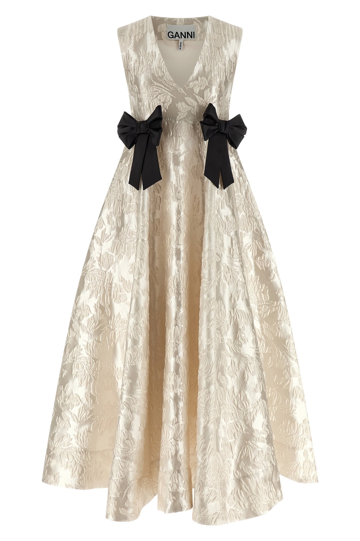 Ganni Cloque V-neck Skirts White In Neutral