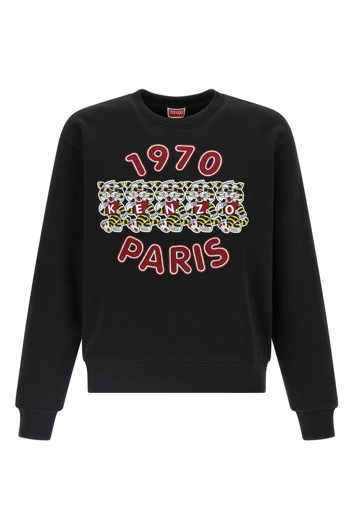 Kenzo Wild Tiger Embroidered Sweatshirt Black In Black