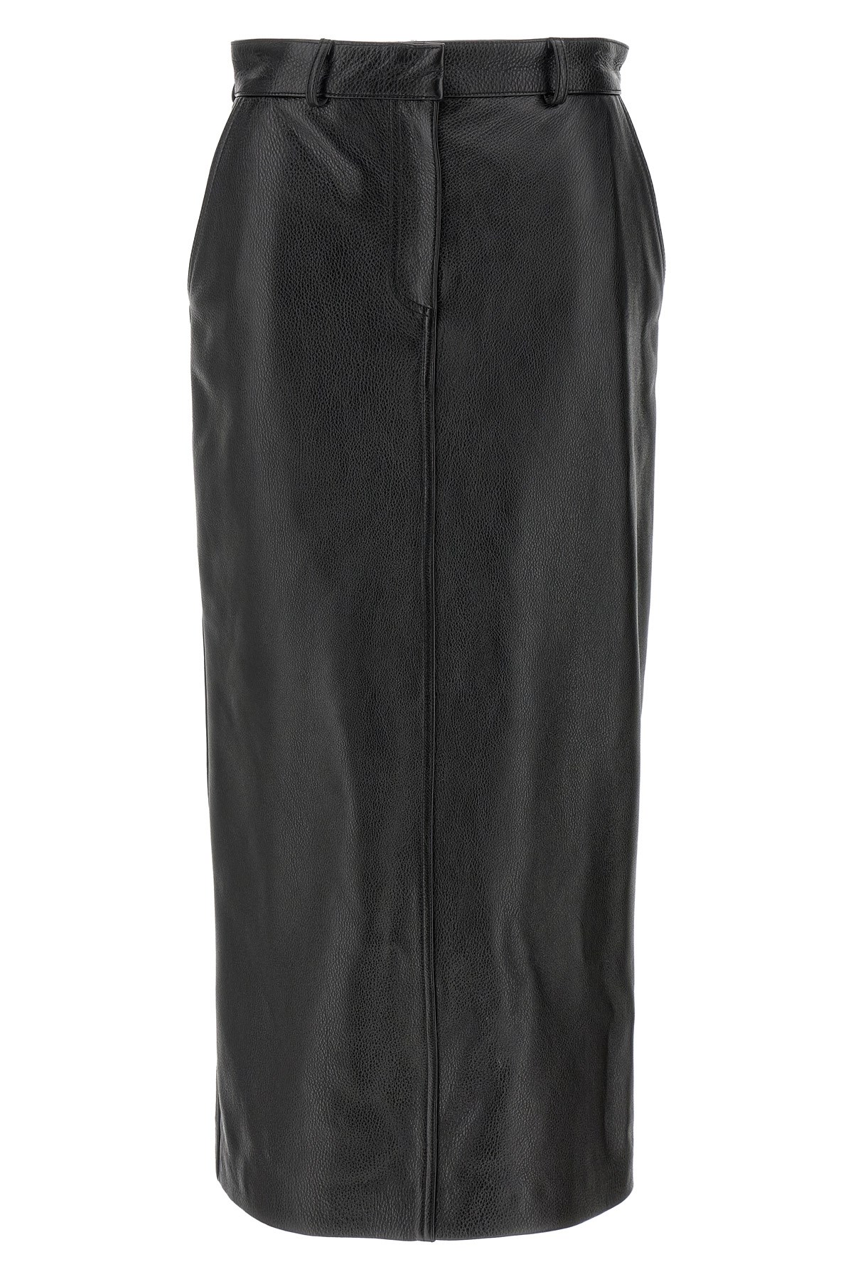 Totême 'grained Leather' Skirt In Black
