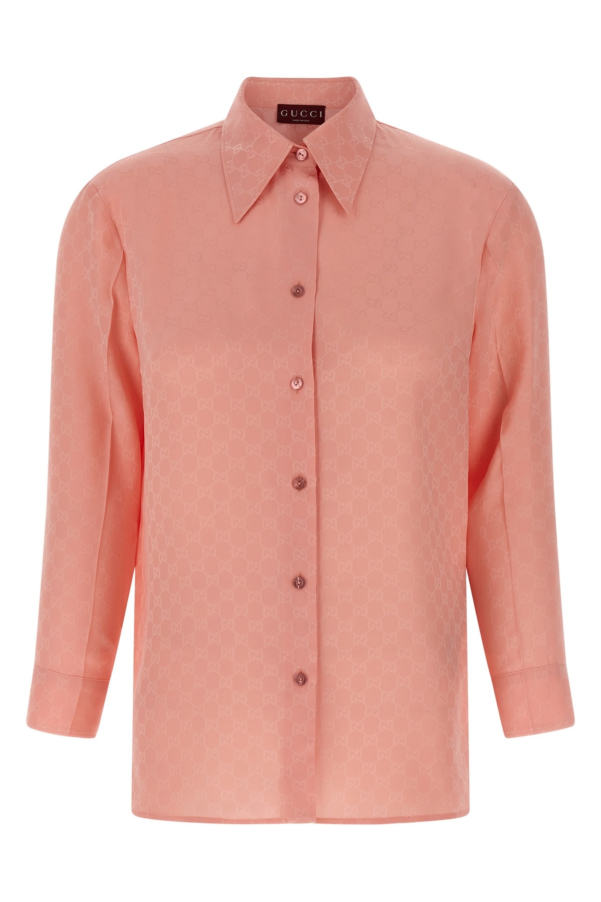 Gucci Gg Silk Shirt In Pink