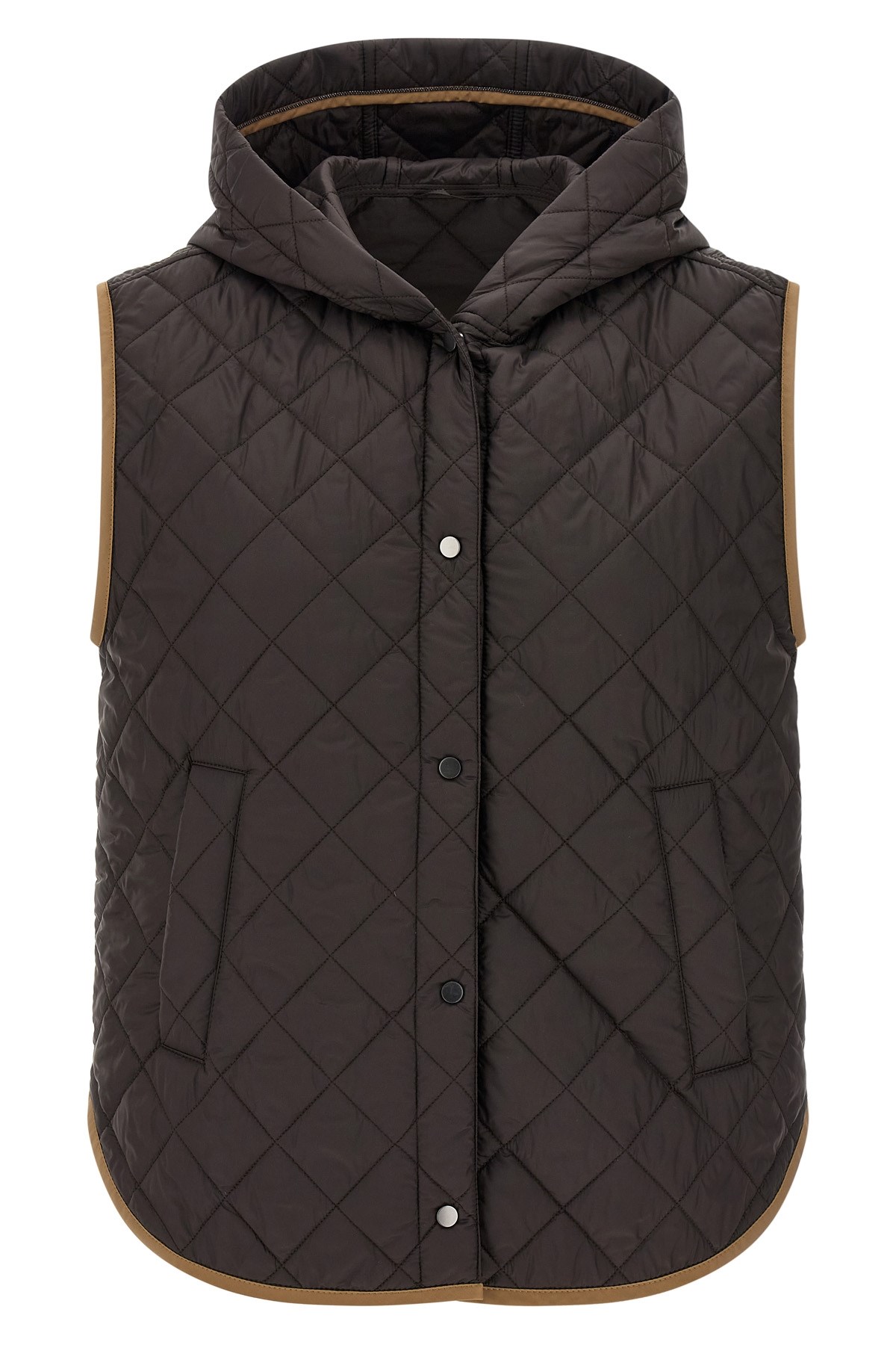 Brunello Cucinelli Padded Vest Gilet Gray In Brown