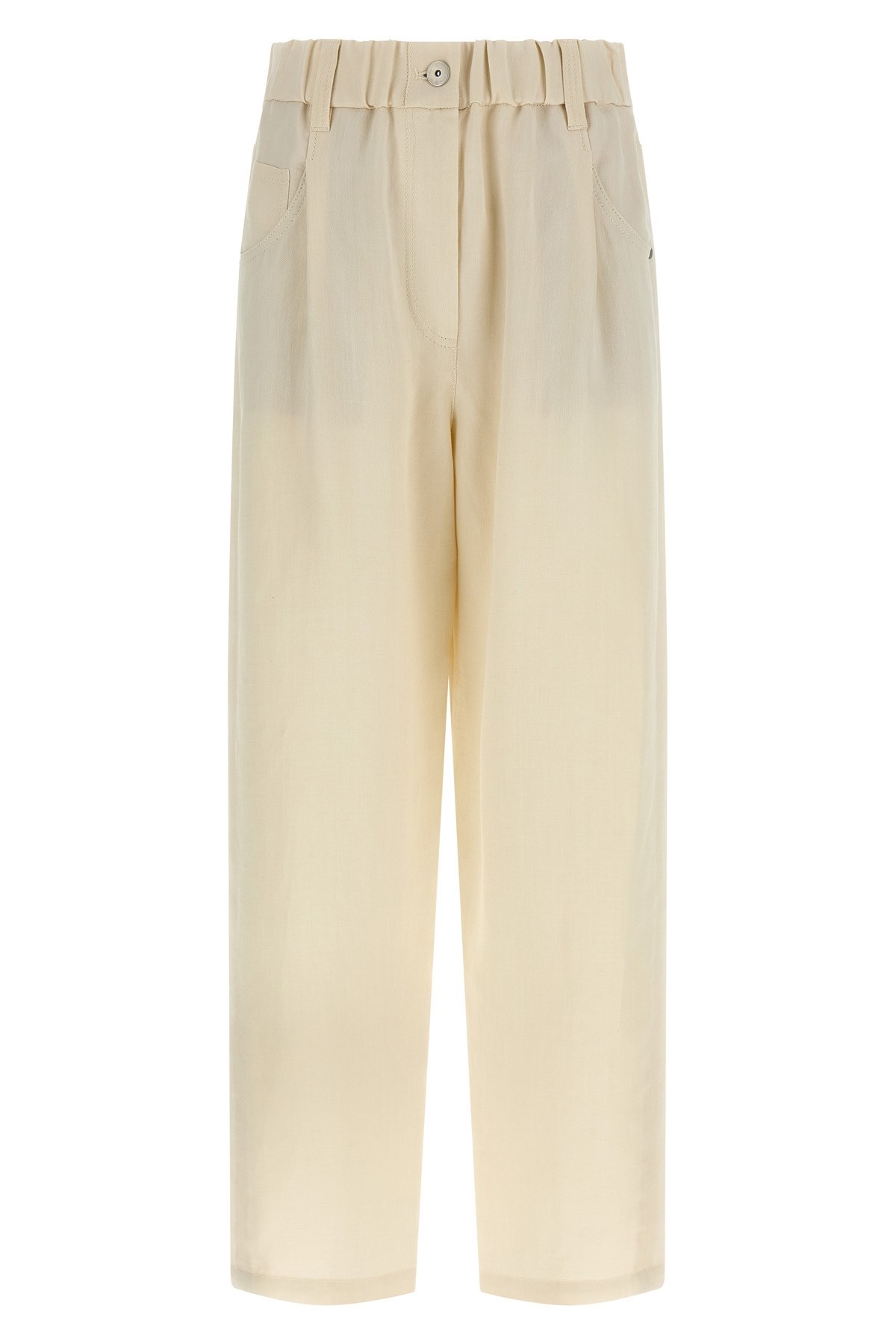 Brunello Cucinelli Linen Trousers In White