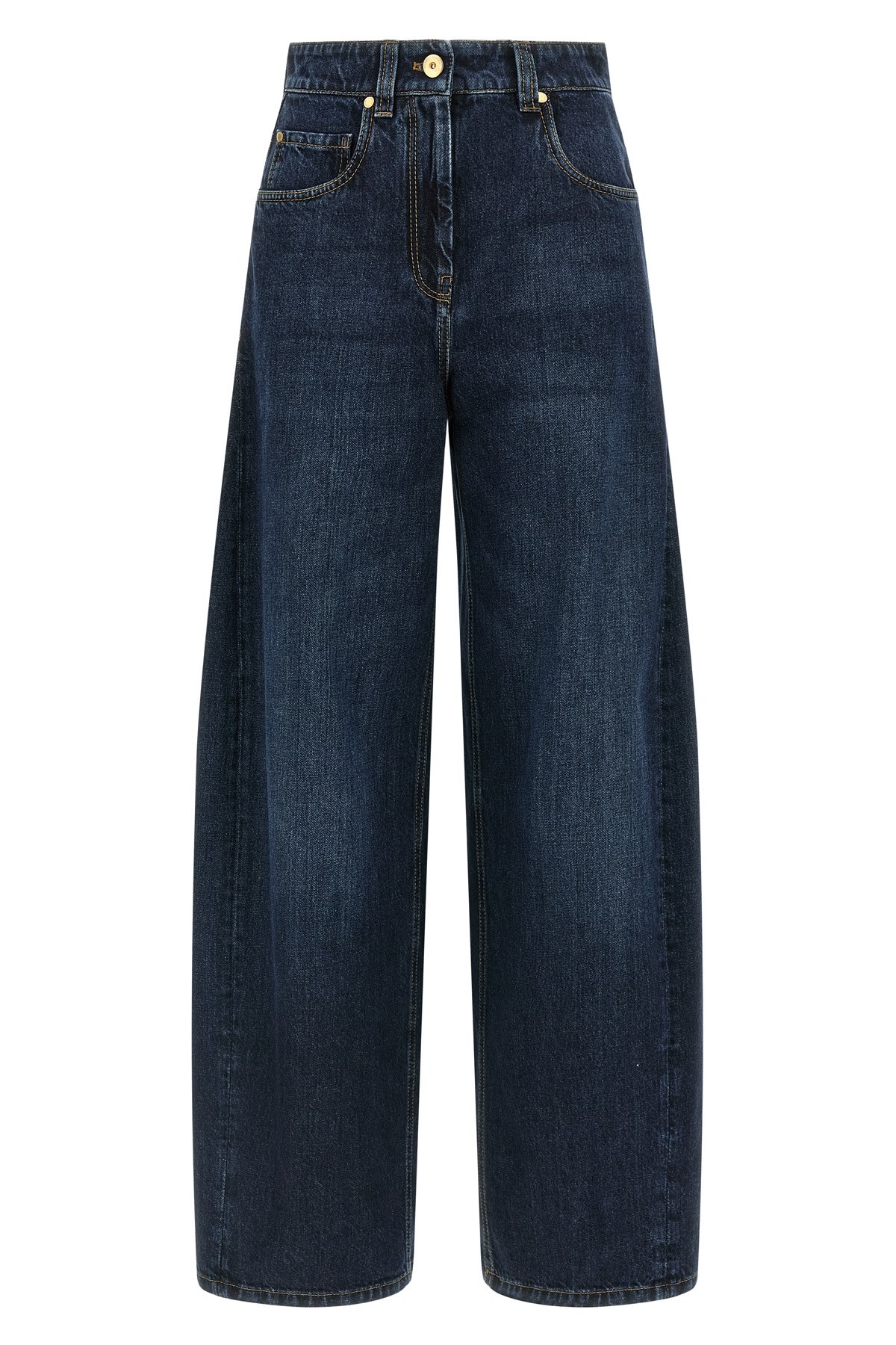 Brunello Cucinelli 'wide Barrel Full Lenght' Jeans In Blue