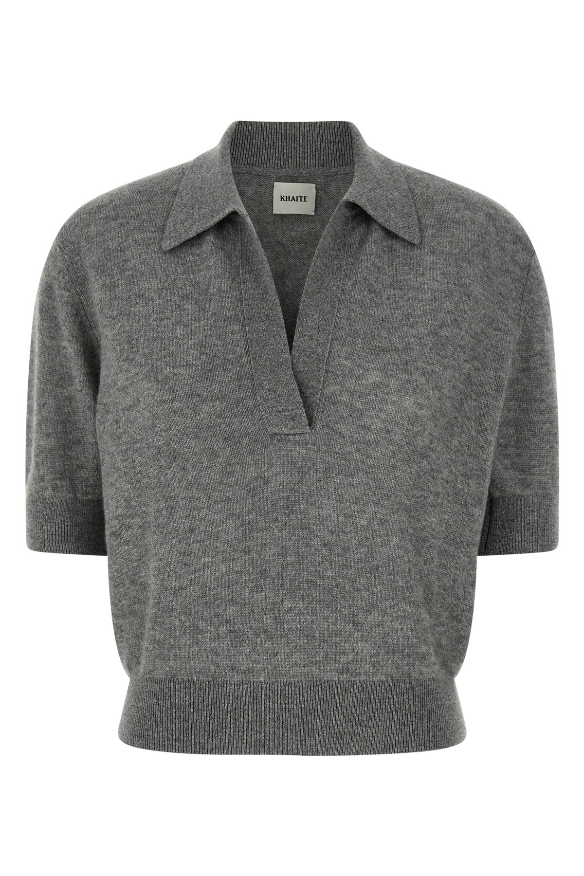 Khaite 'shrunken Jo' Polo Shirt In Gray
