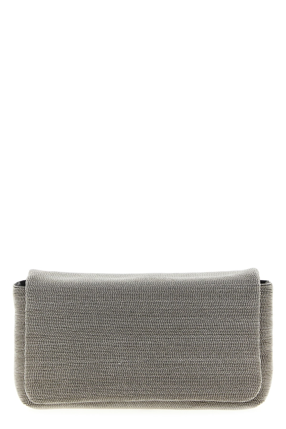 Brunello Cucinelli Precious Monili-embellished Crossbody Bag In Gray