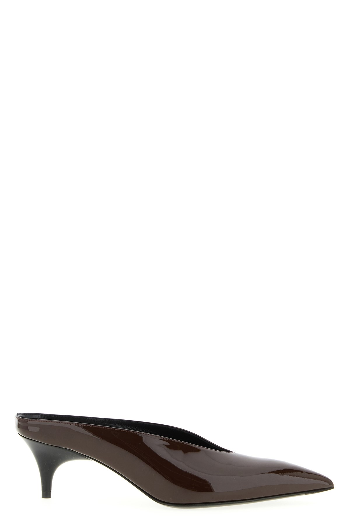 Gucci Women Sabot 97 In Glossy Patent Leather In Burgundy