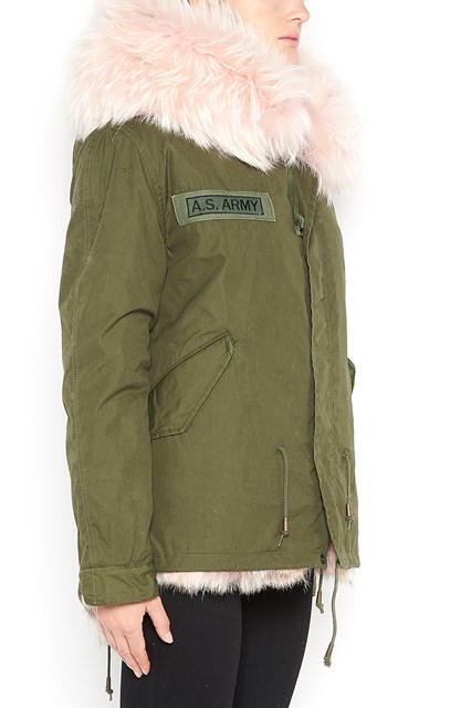 'Panther' embroidery short slim parka