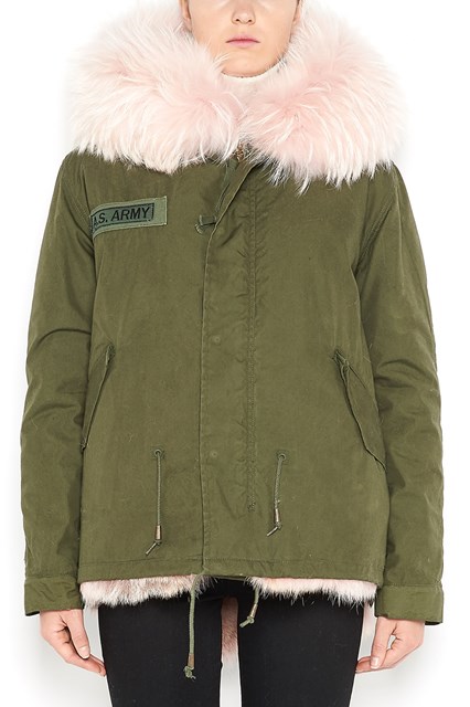'Panther' embroidery short slim parka