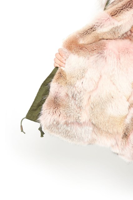 'Panther' embroidery short slim parka